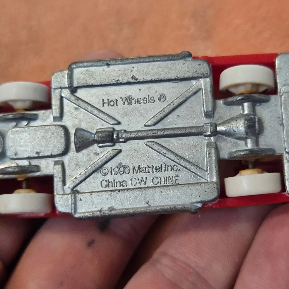 VTG Hot Wheels 1953 Cadillac Eldorado Toy Car Red Convertible White Wall Diecast